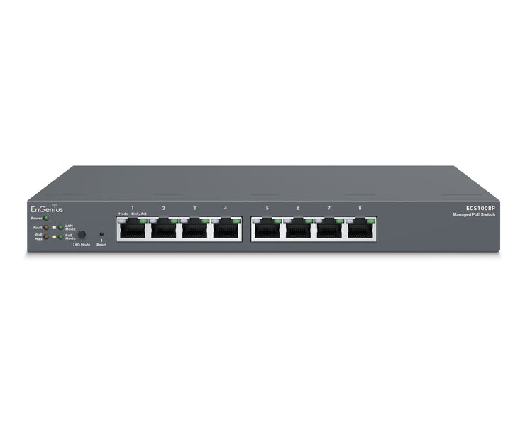 EnGenius ECS1008P Cloud Managed Gigabit 55W 8 Port PoE Switch