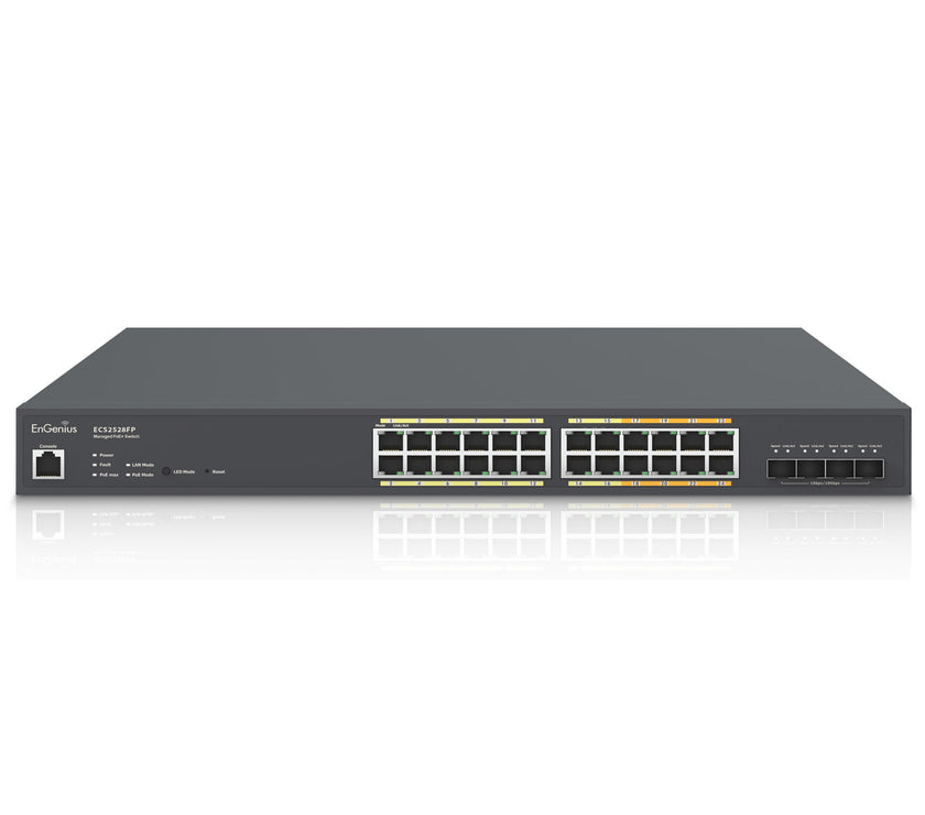 EnGenius ECS2528FP Cloud Managed 24 Port 410 Watt Multi-Gigabit PoE+ Switch