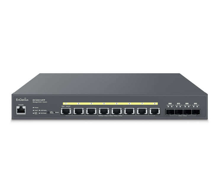 EnGenius ECS5512FP Cloud Managed 8-Port PoE++ 420W 10 Gigabit Switch