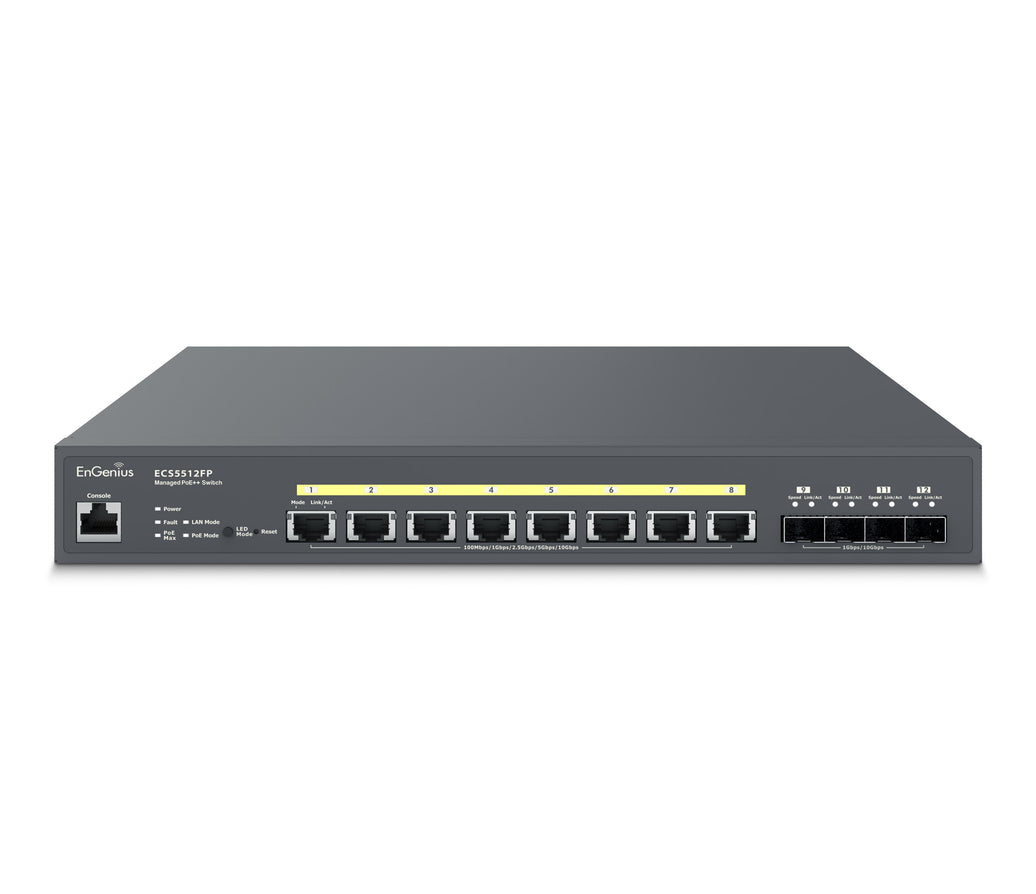 EnGenius ECS5512FP Cloud Managed 8-Port PoE++ 420W 10 Gigabit Switch
