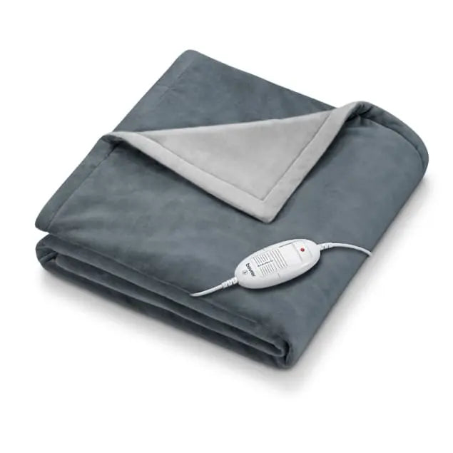 BEURER COSY HEATED SNUGGIE THROW GREY