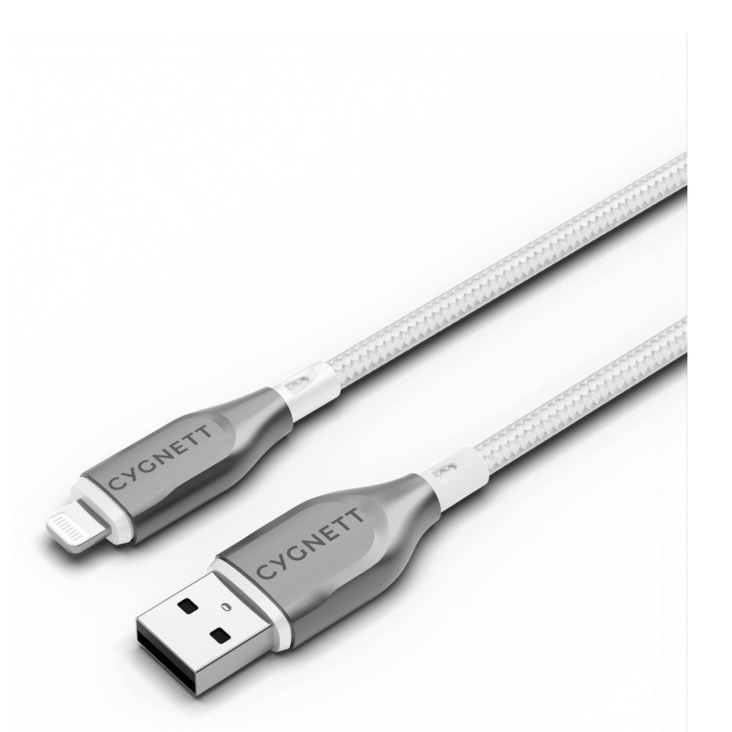 Cygnett Armoured Lightning To USB-A Cable - White 1m