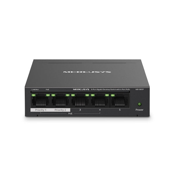 TP-Link Mercusys MS105GP V1 - Switch - 5 x 10 100 1000 (4 PoE ) - desktop wall-mountable