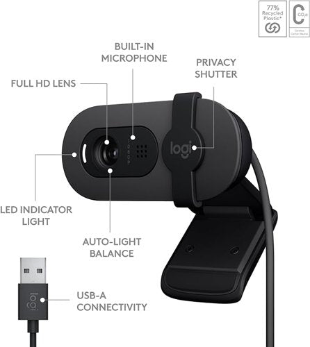 Logitech 960-001585 webcam 2 MP 1920 x 1080 pixels USB Graphite