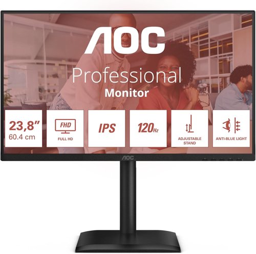 AOC E4U 23.8 Inch 1920 x 1080 Pixels Full HD IPS Panel HDMI DisplayPort Adaptive Sync Monitor