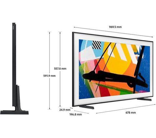50 INCH The Frame Modern Frame Design & Bezel Matte Display One Connect Box 4K AI Upscaling & NQ4 AI Gen2 Processor Art Mode Dolby Atmos