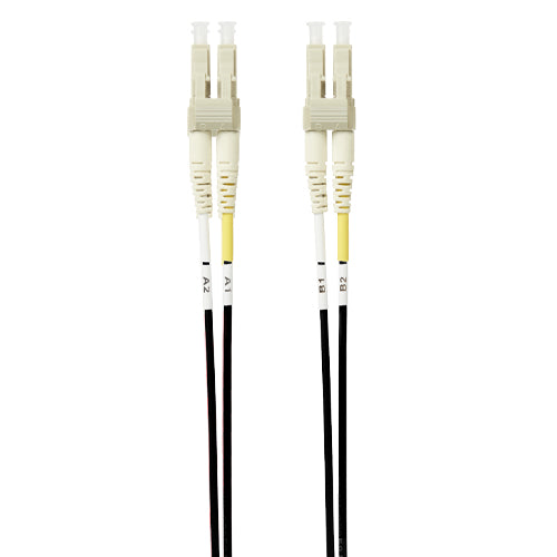 3m LC-LC OM4 Multimode Backwards Compatible With OM3 Fibre Optic Duplex LSZH Patch Lead 2mm Oversleeving BLACK