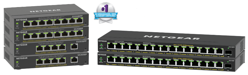 Netgear 16-Port Poe+ Gigabit Ethernet Plus Switch (GS316EP) With 15 Ports Poe+ Total Poe Budget Of 180W And Basic And Advanced Network Manag