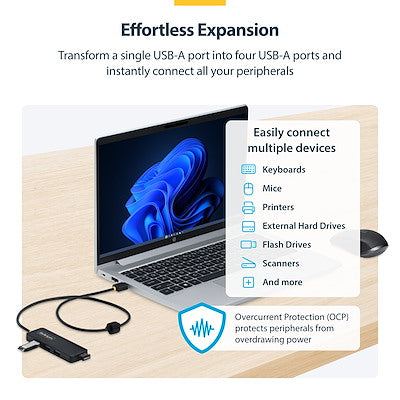 Startech 4-Port USB-A Hub Bus Powered 5Gbps