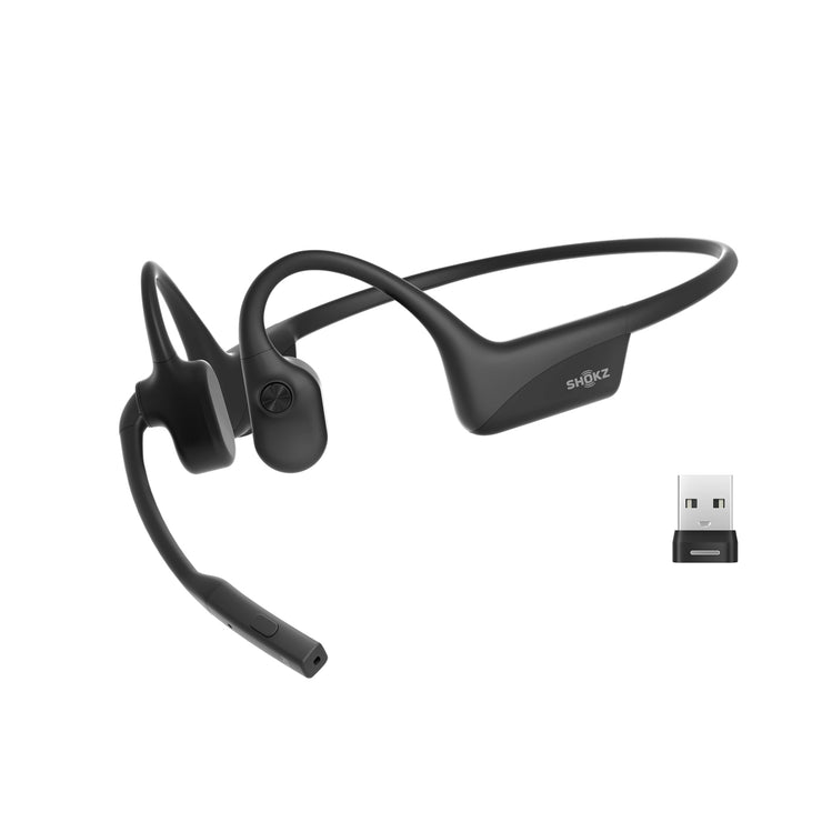 SHOKZ OpenComm2 UC Bluetooth with Type C Charging Port & USB-A Adapter