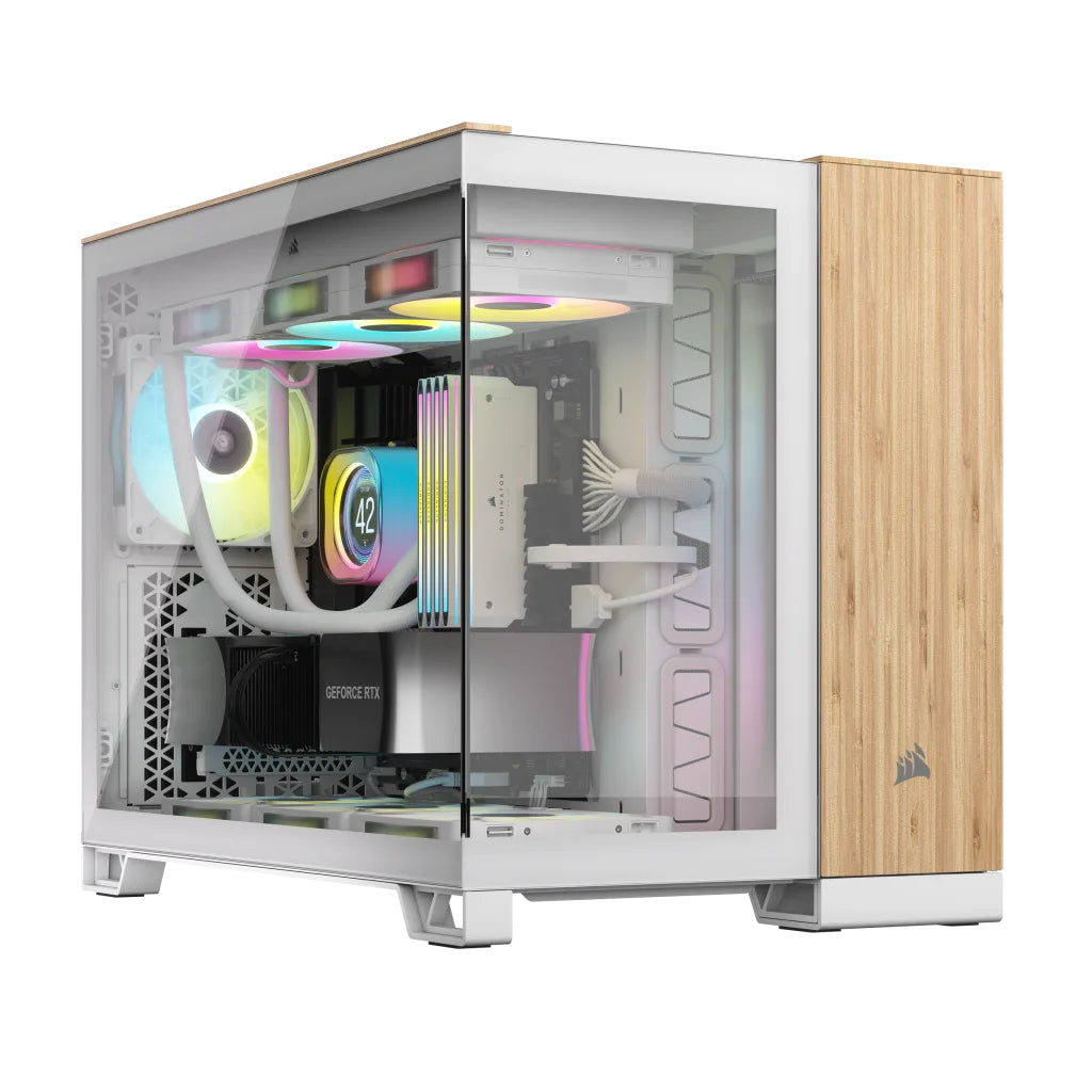 CORSAIR 2500X MICRO ATX CASE WHT/BAMBOO