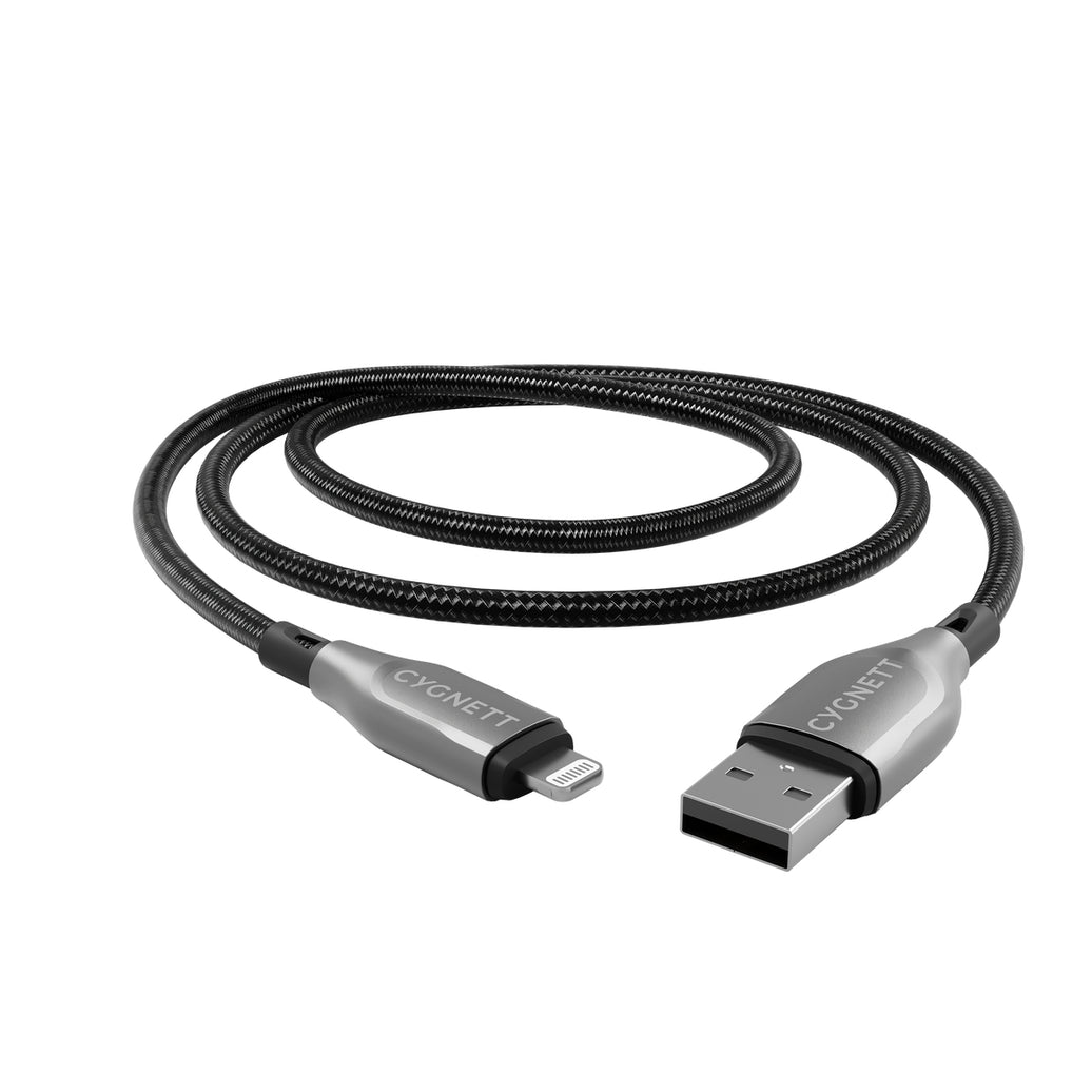 Cygnett Armoured Lightning To USB-A Cable - Black 2m