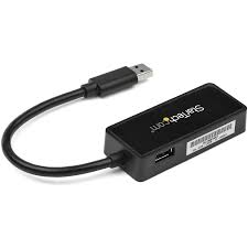 USB 3.0 to Gigabit Ethernet Adapter NIC w/ USB Port - Black