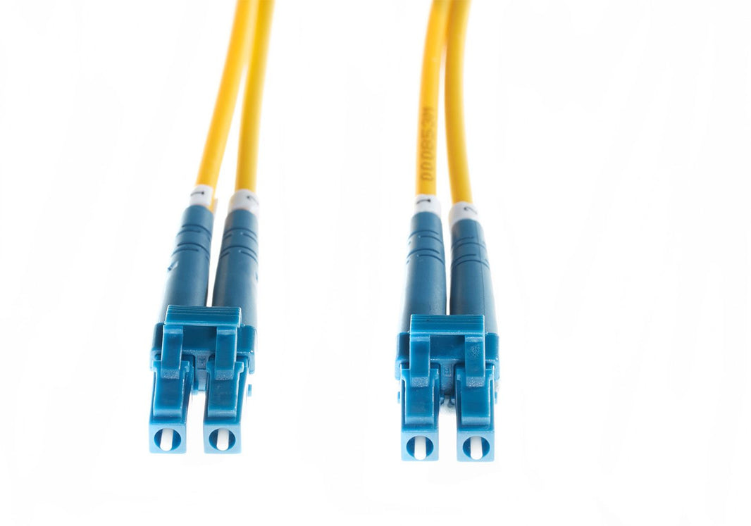 5m LC-LC OS2 / OS1 Singlemode Fibre Optic Duplex LSZH Patch Lead 2mm Oversleeving Yellow