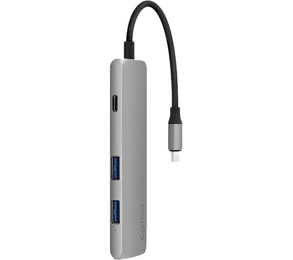 Epico USB-C 6-in-1 Hub with 4K HDMI - Grey/Black