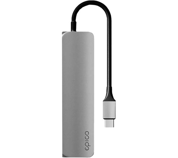 Epico USB-C 6-in-1 Hub with 4K HDMI - Grey/Black