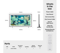 55 INCH The Frame Modern Frame Design & Bezel Matte Display One Connect Box 4K AI Upscaling & NQ4 AI Gen2 Processor Art Mode Dolby Atmos