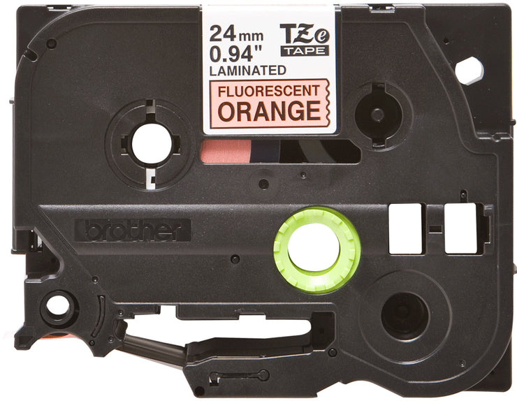 TZEB51 24mm Black On Orange Label Tape