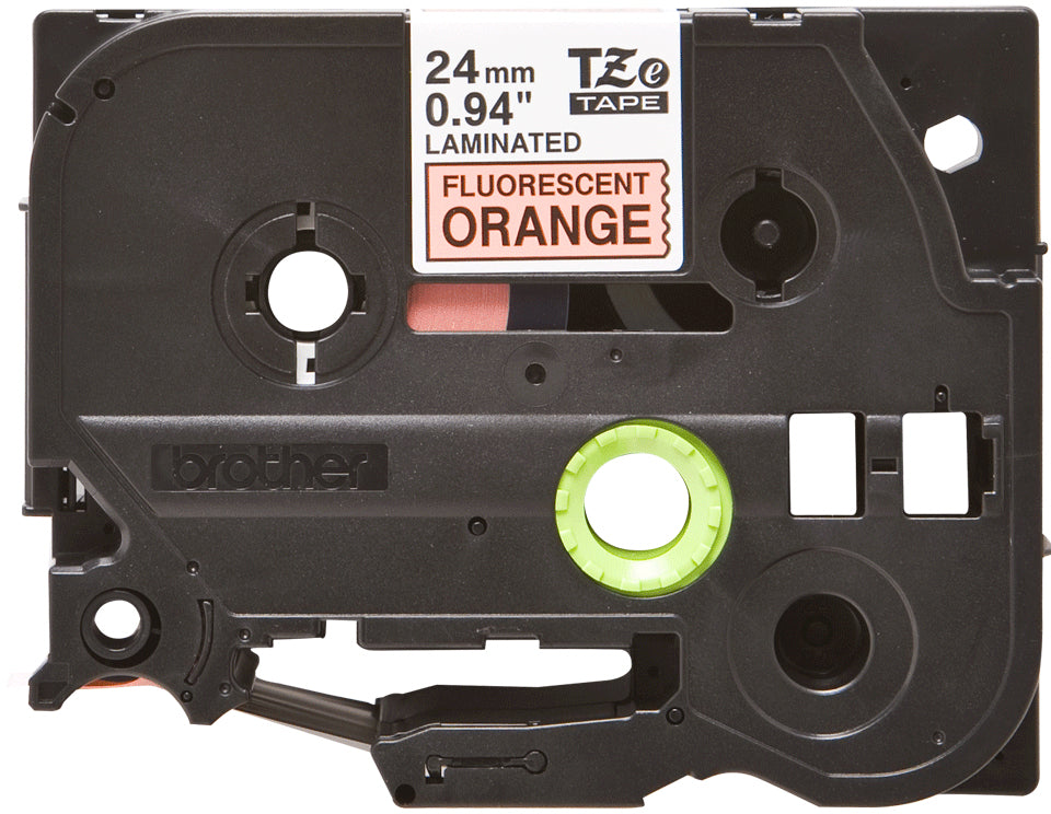 TZEB51 24mm Black On Orange Label Tape