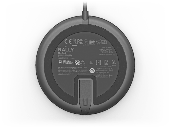 Logitech Rally Mic Pod accessory - Black