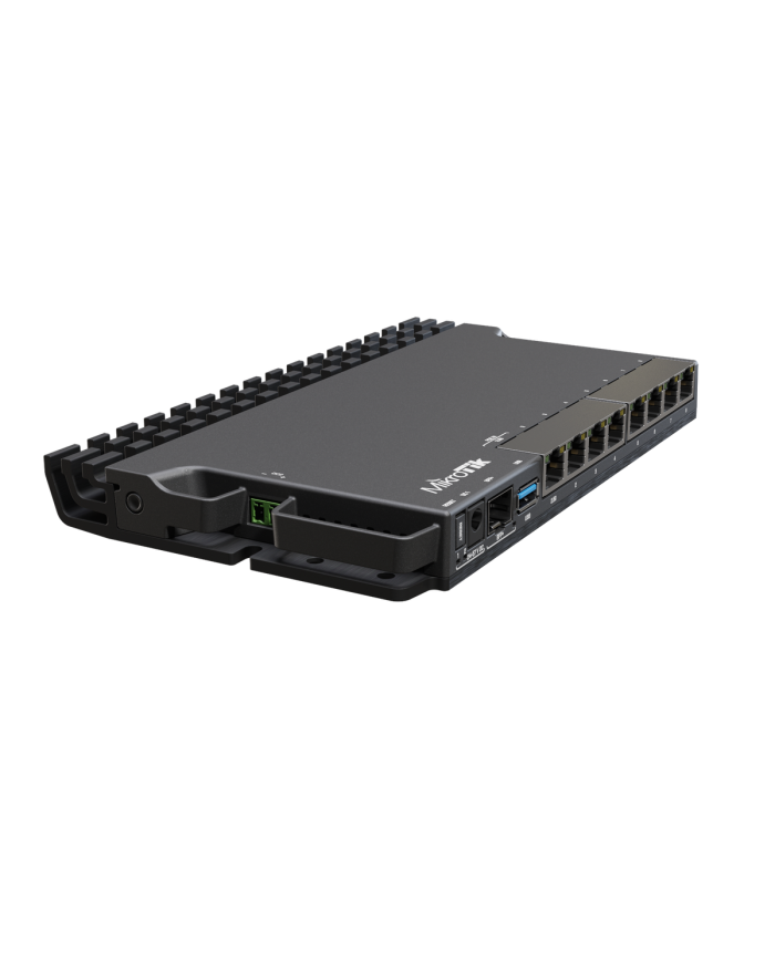 MikroTik 9 ports, USB 3.0, 1 GB (RAM), RouterOS, DC x 3, 24-57 V, 20 W