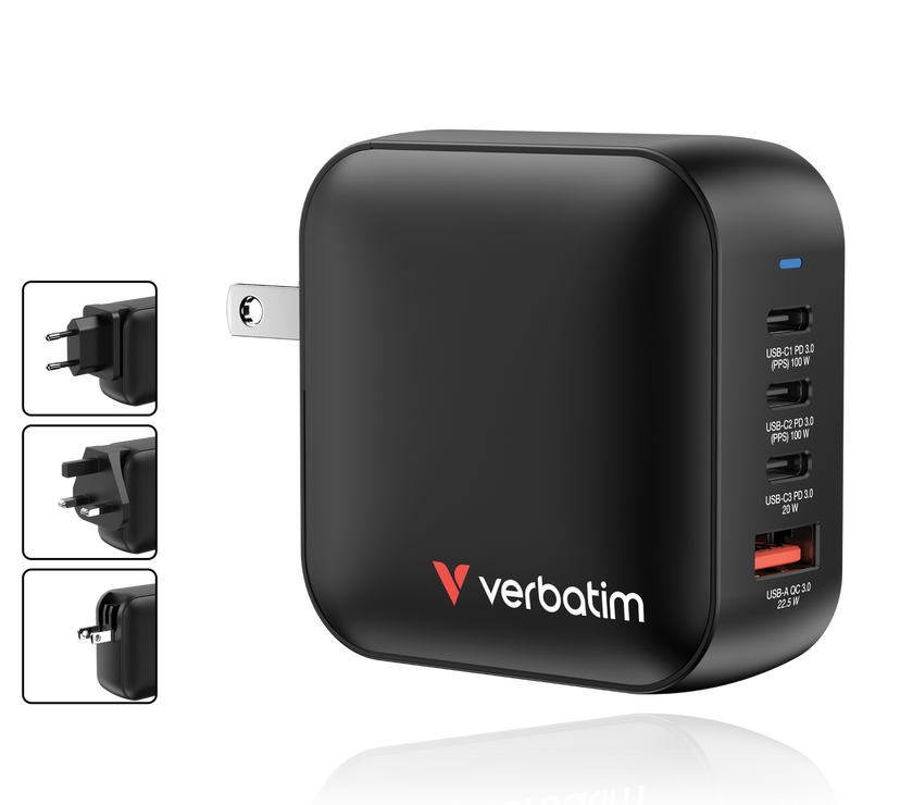 Verbatim Mini GaN Wall Charger 100W 4 Port