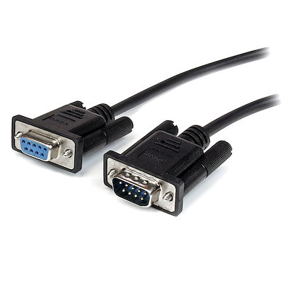 0.5m Black Straight Through DB9 RS232 Serial Cable - M/F