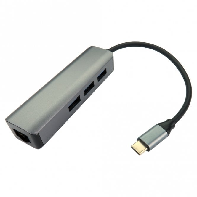 Cables Direct USB Type-C Gigabit LAN with 3-Port Type-A Hub