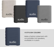 Good times go hand-in-hand with good music. For a bite sized speaker the Sudio S2 offers a punch of sound to any moment for 5 hours.