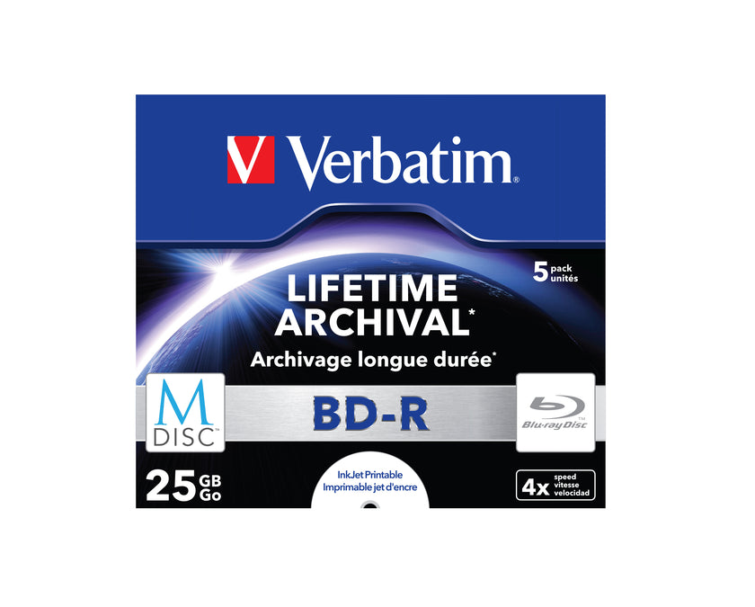 Verbatim M-DISC BD-R 25GB 4x 5pk JC