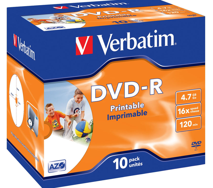 Verbatim DVD-R 16x Printable 10pk J/C