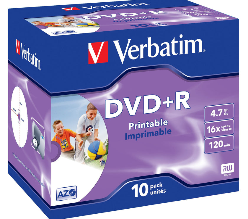 Verbatim DVD+R 16x Printable 10pk J/C