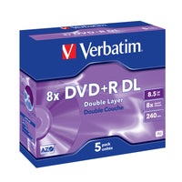 Verbatim DVD+R 8x D/L 5pk JC