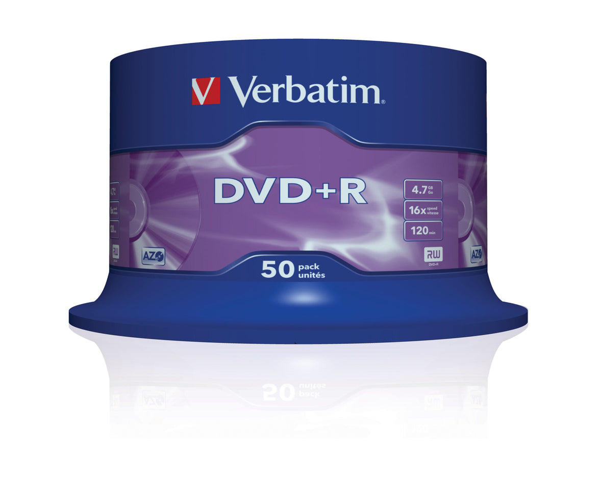 Verbatim DVD+R 16x 50pk Spindle