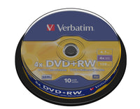 Verbatim DVD+RW Matt Silver 10pk Spindle