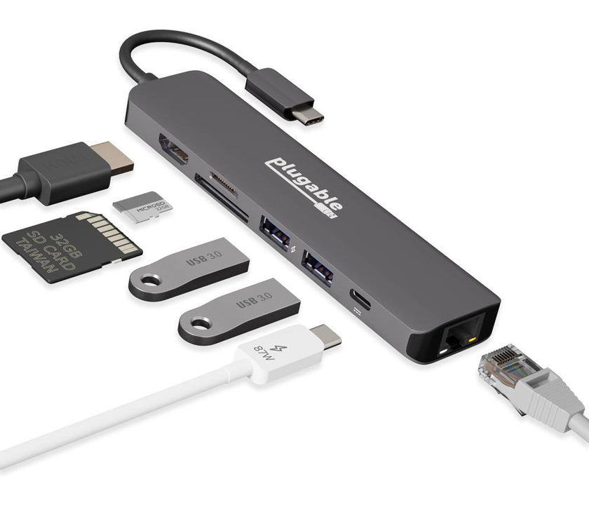Plugable 7-in-1 USB C Hub with Ethernet