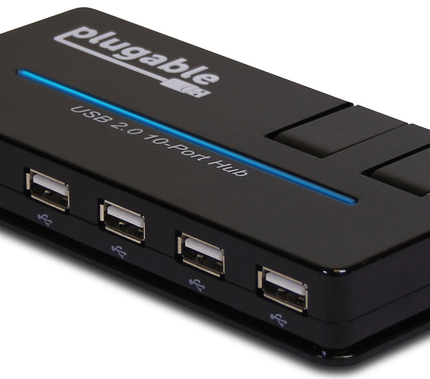 Plugable 10Port USB 2.0 Hub w/ 20W PD