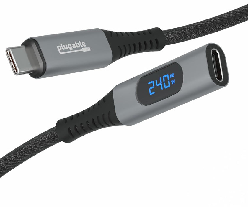 Plugable USB-C Ext Cable + Meter