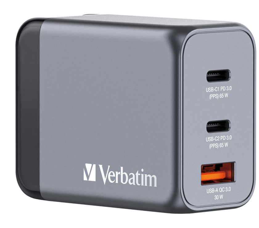 Verbatim GNC-65 GaN Charger 3 65W USB
