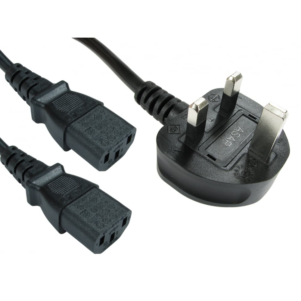 CDL 2m UK -2x C13 Splitter Cable