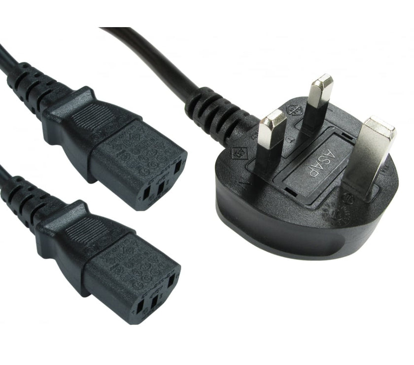 CDL 2m UK -2x C13 Splitter Cable