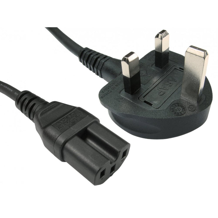 CDL 2m UK Plug to C15 Mains Lead B