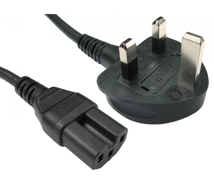CDL 2m UK Plug to C15 Mains Lead B