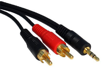 CDL 10m 3.5mm Stereo to 2 RCA Gold
