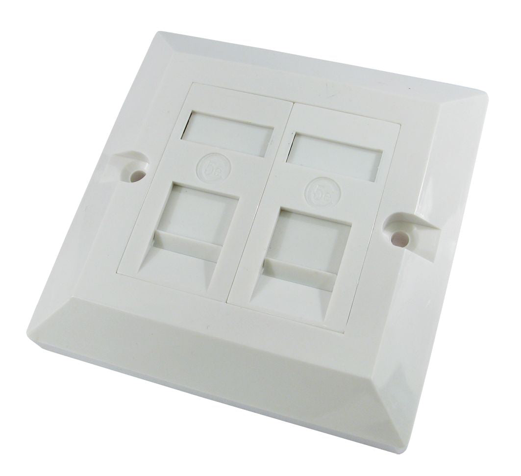 CDL 2 Port Cat5e plate-Sin Gang