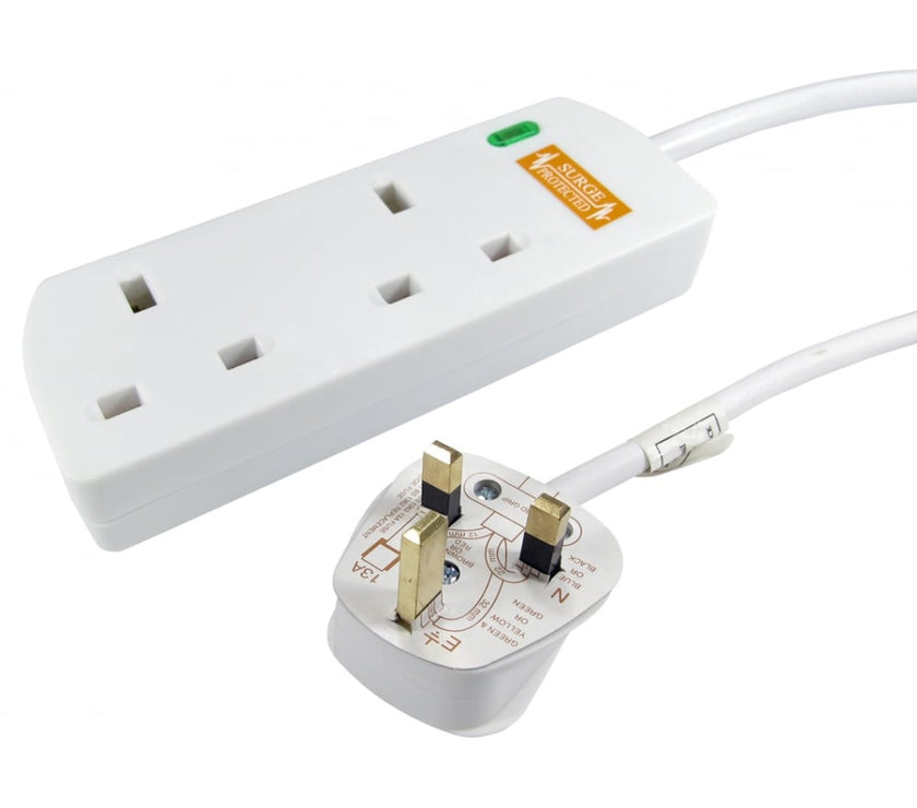 CDL 2m UK Power Extension -2 Ports