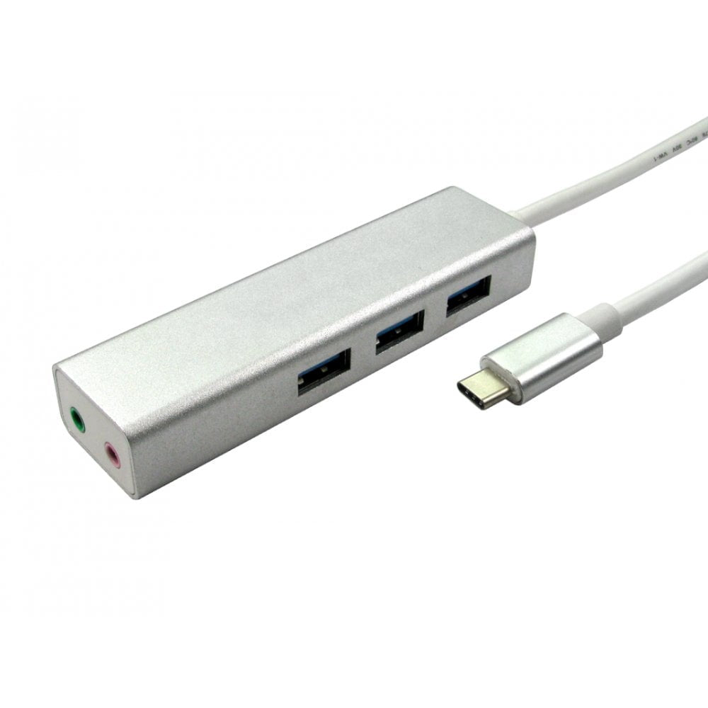 CDL USB C-3 Port USB 3 Hub+2x3.5mm