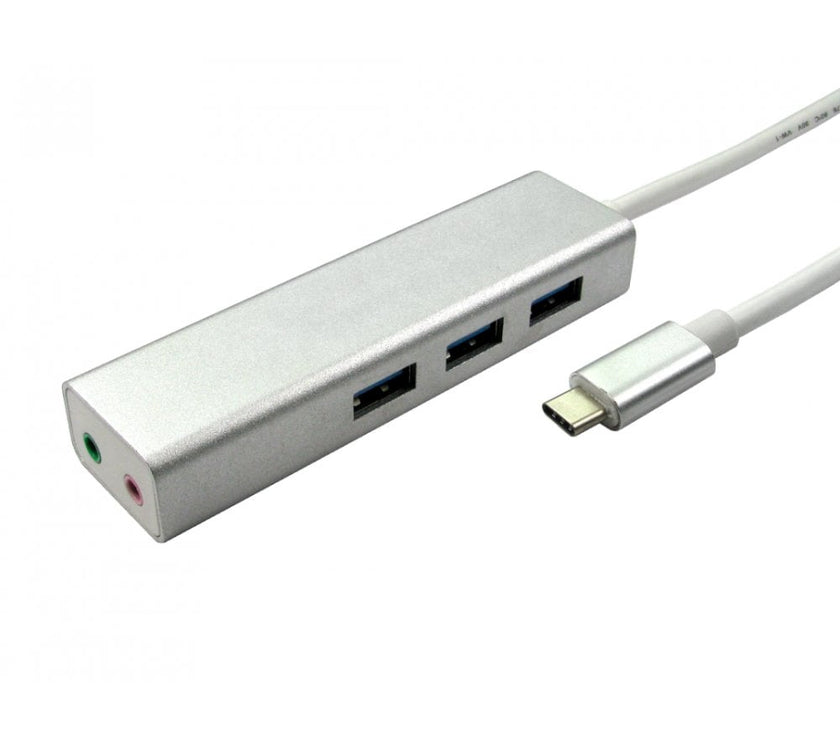 CDL USB C-3 Port USB 3 Hub+2x3.5mm