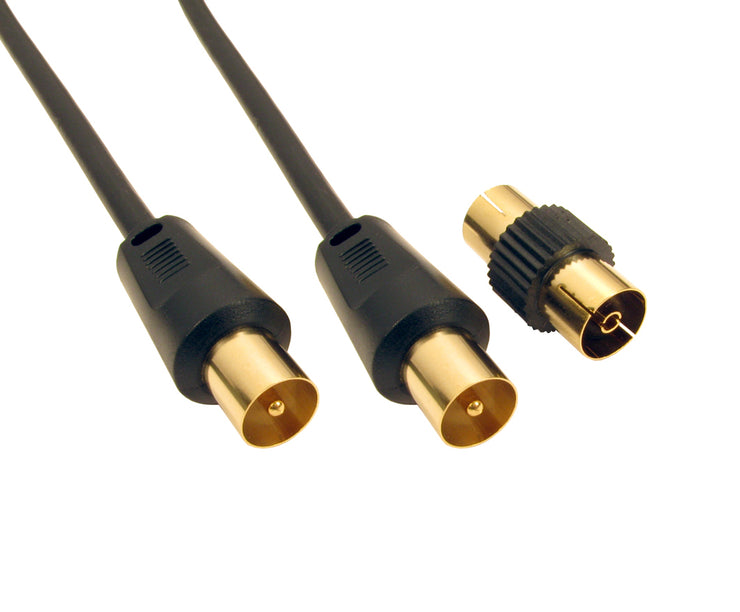 CDL 2m TV Cable+Female Coup -Black