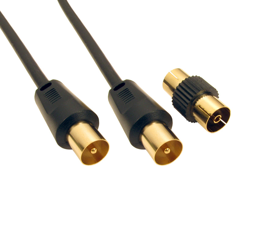 CDL 2m TV Cable+Female Coup -Black